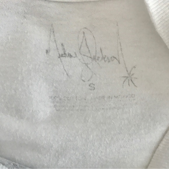 Michael Jackson Vintage Concert Cropped Tee Shirt Black & White Rare - Picture 3 of 5